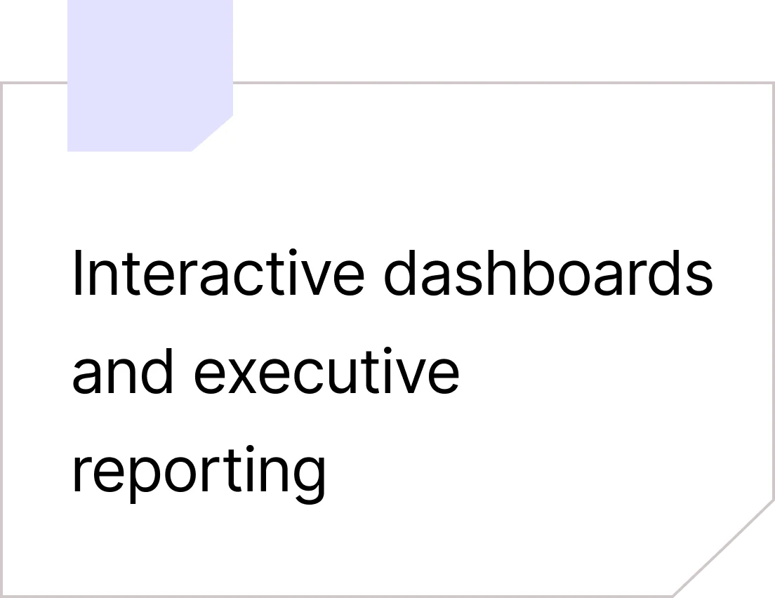 Interactive dashboards and executive reporting 