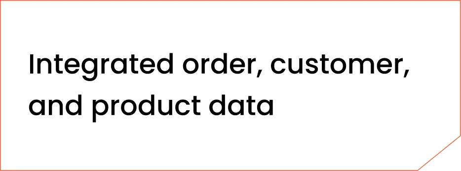 Integrated order, customer, and product data 